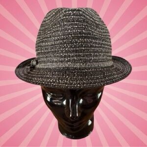 Sonoma Black & White Fedora Bow Hat OS